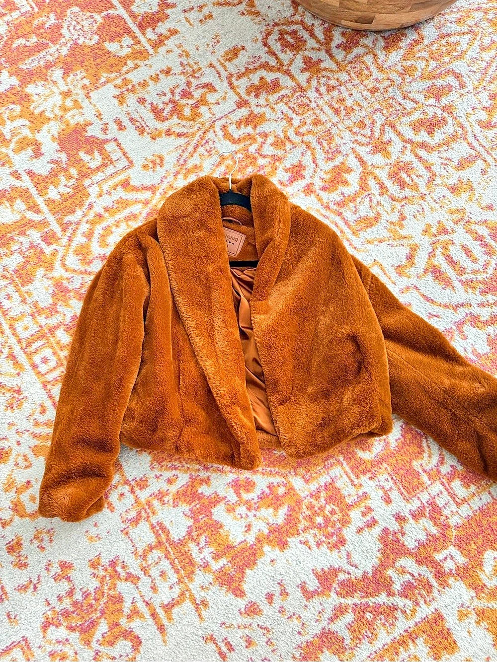Blank NYC Faux Fur Teddy Jacket Brown Size Medium Like New